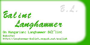 balint langhammer business card
